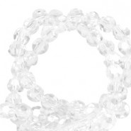 Top Facet kralen 4mm rond Crystal-pearl shine coating